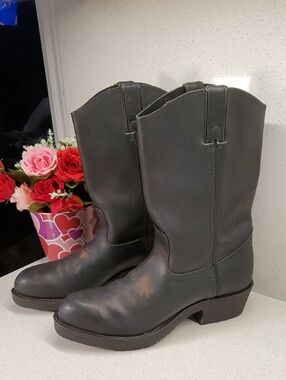 Mens LEHIGH Steel Toe Classic Leather Work Boots (sz 7)